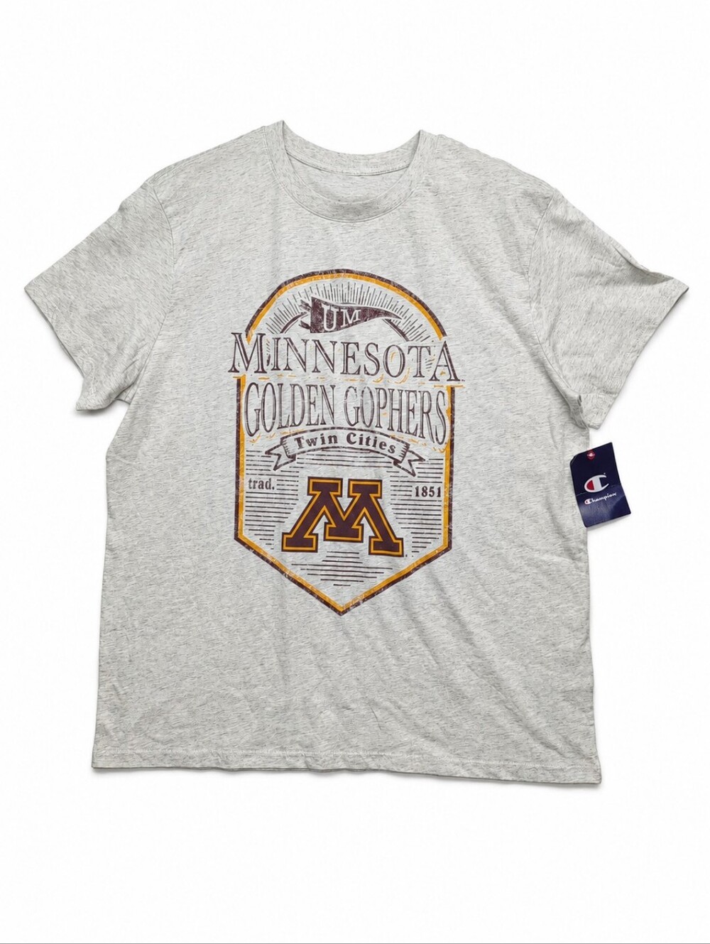 281-Champion Minnesota Golden Gophers Graphic Tee - Light Gray